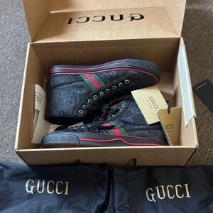 Gucci Black and Red High-Top Sneakers OG